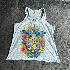 Women’s Blue Sea Turtle Tank 2XL